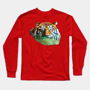 Swimming Bengal Tiger Long Sleeve T-Shirt